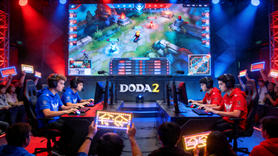 DOTA2亚洲邀请赛现场战队激烈对战画面