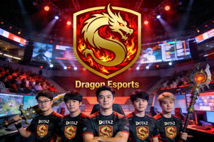DOTA2战队Dragon Esports标志与队员