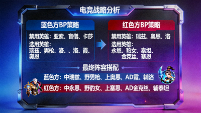 战术分析板展示电竞世界杯BP策略与阵容搭配