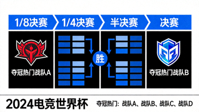 电竞世界杯淘汰赛对阵图与夺冠热门战队标志